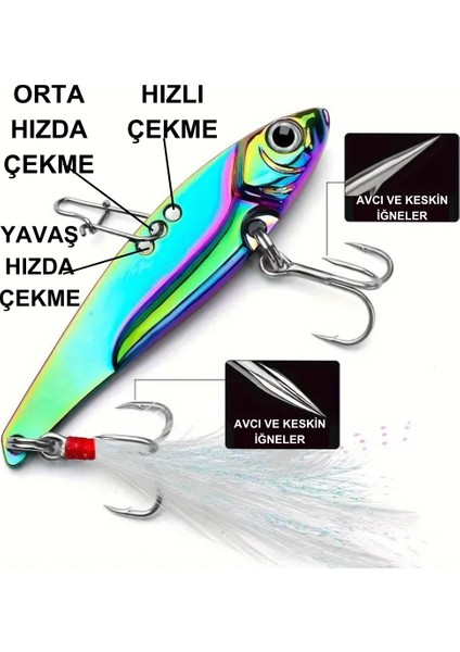 Yapay Yem 15GRAM / 6,8 C.m Çok Renkli Spin, Rapala, Jig Yem, Zoka Yem, Alabalık, Çinekop, Levrek, Lüfer, Palamut, Zargana, Turna, Zoka Yem