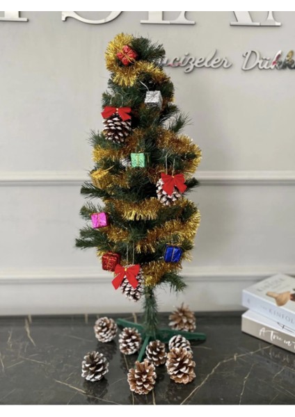120 cm Yılbaşı Çam Ağacı Seti ve Süsleri