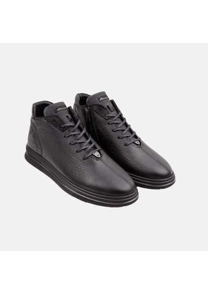 18310 Casual Fermuarlı Erkek Yarım Bot Siyah modelleri