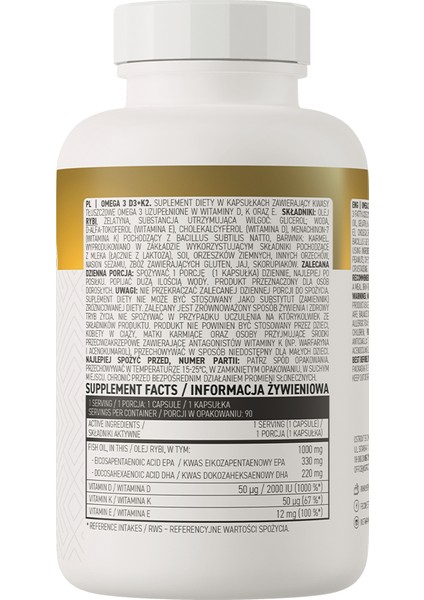 Omega 3 D3+K2 Vitamin 90 Capsules fiyatları