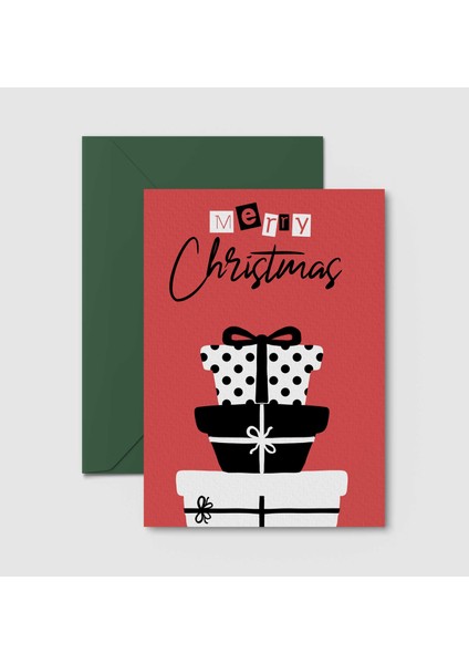 Yılbaşı Yeni Yıl Christmas Noel Kartpostal - Tebrik Kartı & Zarf