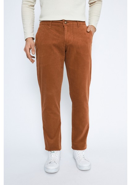 Kadife Yandan Cepli Camel Regular Fit Erkek Pamuklu Pantolon fiyatları