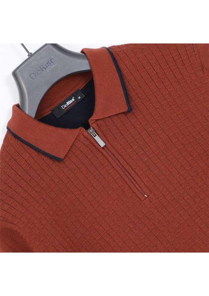 Erkek Şardonsuz Uzun Kol Ince Polo Yaka Kazak - 180972 - Kiremit fiyatları