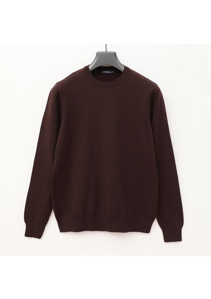 Erkek Uzun Kol Ince Sweatshirt - 180803 - Kahverengi
