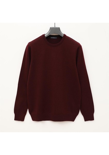 Erkek Uzun Kol Ince Sweatshirt - 180541 - Koyu Bordo