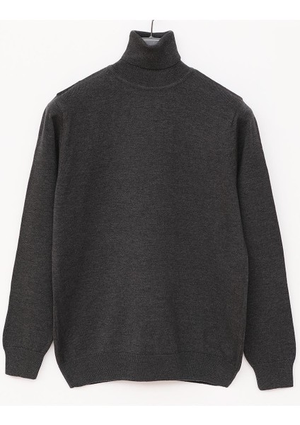 Erkek Şardonsuz Uzun Kol Ince Kazak - 180539 - Antrasit