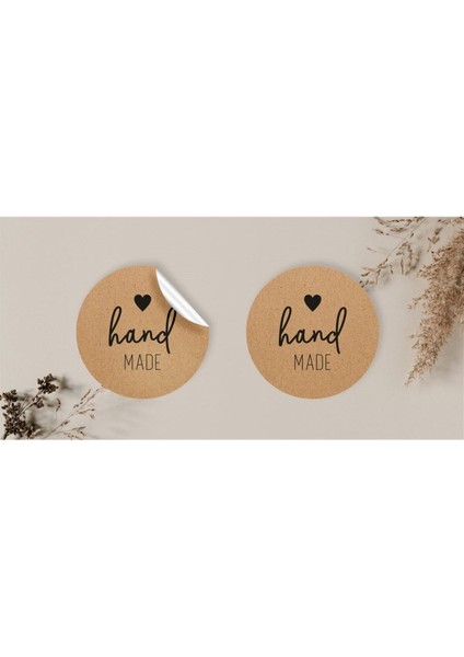 Kuşe ve Kraft Sticker Paketleme & Kargo Etiketi (4X4CM) 48 Adet - Handmade -
