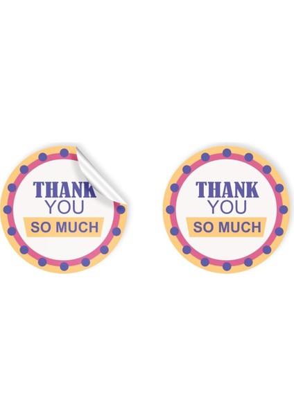 Kuşe Sticker Paketleme & Kargo Etiketi (4X4CM) 48 Adet - Thank You So Much - 06 -