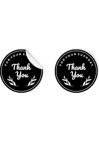 Kuşe Sticker Paketleme & Kargo Etiketi (4X4CM) 48 Adet - Thank You - 02 -