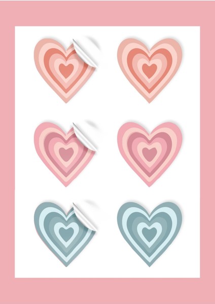 Kuşe Sticker Paketleme & Kargo Etiketi (4X4CM) 48 Adet - Kalp -