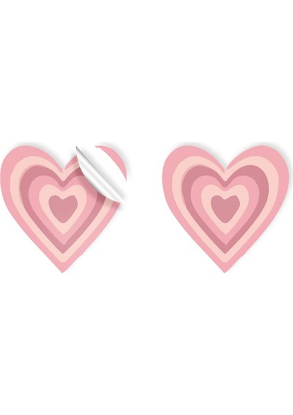 Kuşe Sticker Paketleme & Kargo Etiketi (4X4CM) 48 Adet - Kalp -