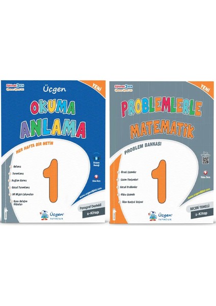 2025 1. Sınıf 2. Dönem Okuma Anlama - Problemlerle Matematik Seti 2 Kitap