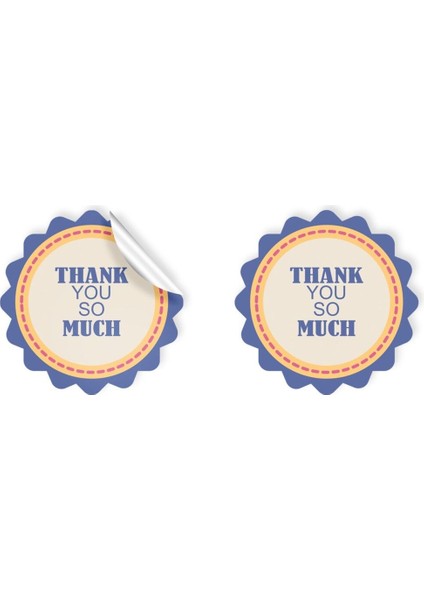 Kuşe Sticker Paketleme & Kargo Etiketi (4X4CM) 48 Adet - Thank You So Much - 04 -