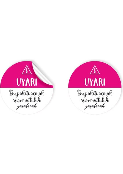 Kuşe Sticker Paketleme & Kargo Etiketi (4X4CM) 48 Adet - Uyarı - 02 -