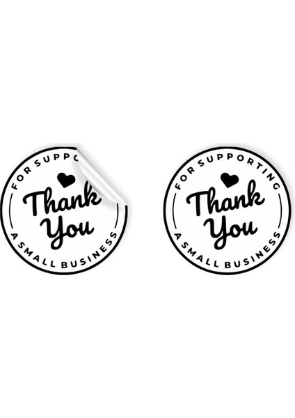 Kuşe Sticker Paketleme & Kargo Etiketi (4X4CM) 48 Adet - Thank You - 01 -