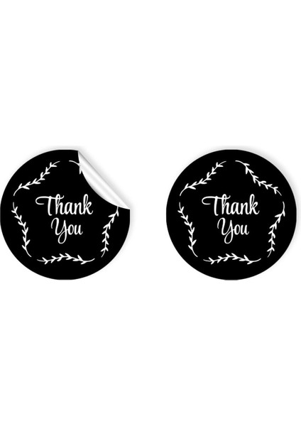 Kuşe Sticker Paketleme & Kargo Etiketi (4X4CM) 48 Adet - Thank You - 01 -