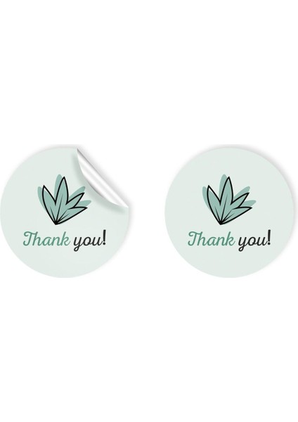 Kuşe Sticker Paketleme & Kargo Etiketi (4X4CM) 48 Adet - Thank You - 03 -