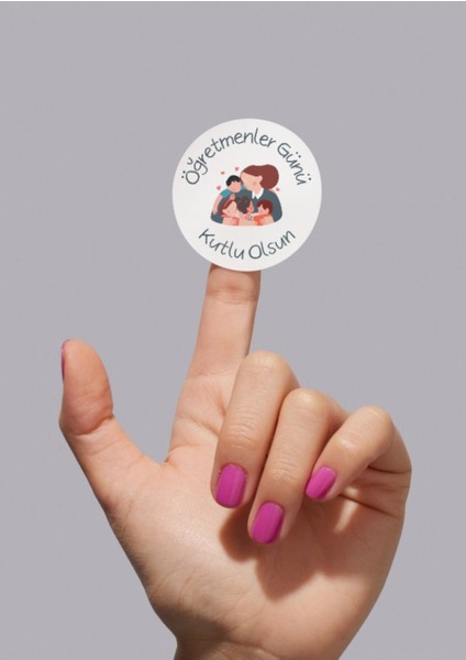 Öğretmenler Günü Etiketi Sticker 4 cm 48 Adet - 04 - fiyatları