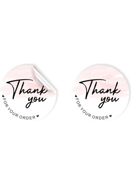 Kuşe Sticker Paketleme & Kargo Etiketi (4X4CM) 48 Adet - Thank You For Your Order - 02 -