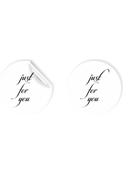 Kuşe Sticker Paketleme & Kargo Etiketi (4X4CM) 48 Adet - Just For You -