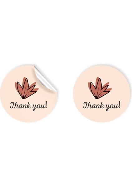 Kuşe Sticker Paketleme & Kargo Etiketi (4X4CM) 48 Adet - Thank You - 01 -