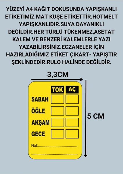 Eczane Ilaç Tarif Etiketi Sticker (5x3,3 Cm) 290 Adet fiyatları