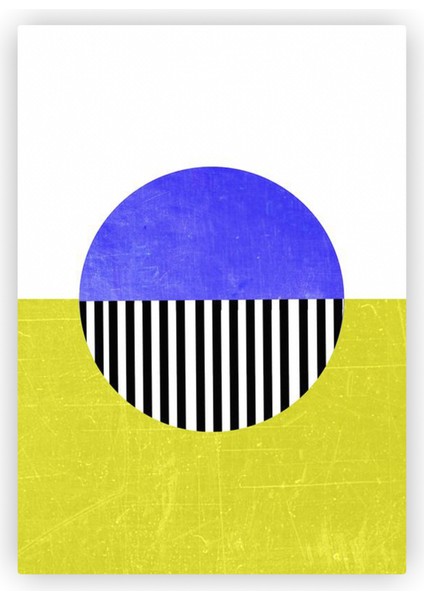 Mavi Yarım Küre Modern Sanat Ahşap Poster 20X29 cm