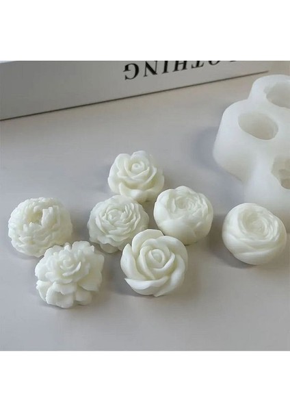 Şakayık Gül Mum Silikon Kalıbı , Çoklu Şakayık Mum Silikon Kalıbı Mini Boy modelleri