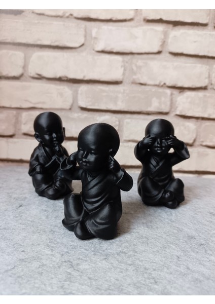 Görmedim Duymadım Bilmiyorum 3 Lü Dekoratif Obje - Biblo - Dekor