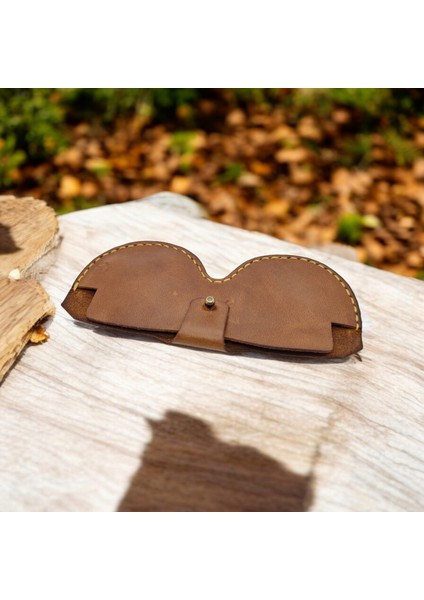 Cy Leather Solare El Yapımı Koyu Camel Hakiki Deri Gözlük Kabı fırsatları
