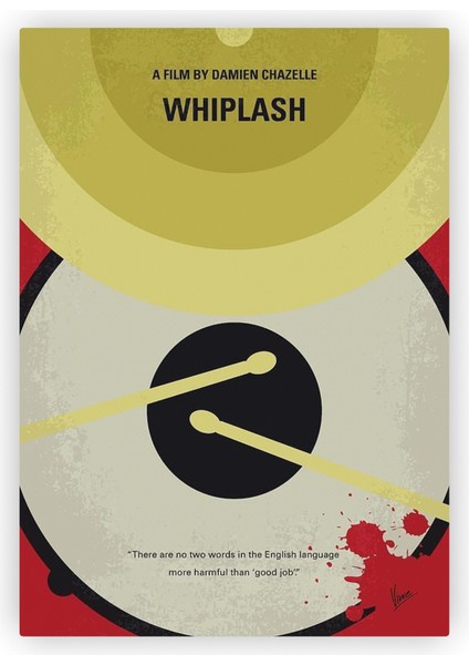 Whiplash Filmi Minimal Ahşap Poster 20 x 29 cm