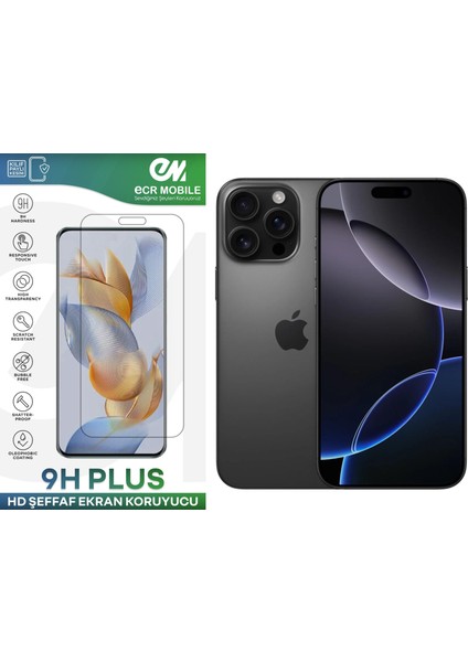 Iphone 16 Pro Max Ekran Koruyucu 9h Esnek Nano Cam Tam Uyumlu Şeffaf