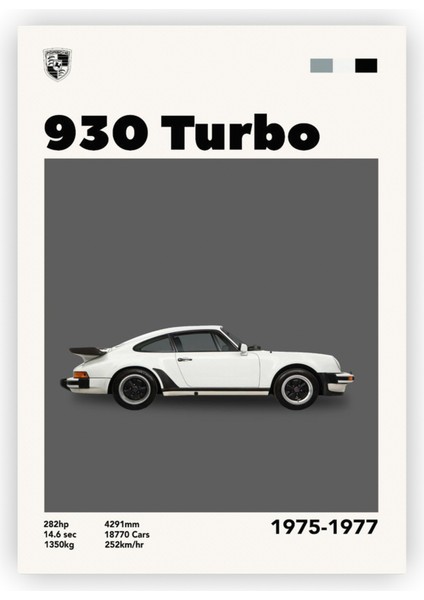 Porsche 930 Turbo Ahşap Poster 20X29 cm