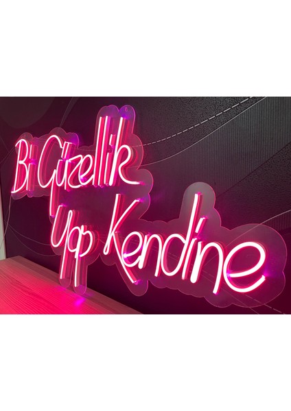 Neon LED Tabela Dekoratif Aydınlatma -Bi Güzellik Yap Kendine, 100X45CM-
