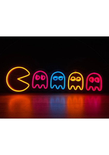 Neon LED Duvar Dekoratif Aydınlatma -Pacman, 40X10CM-