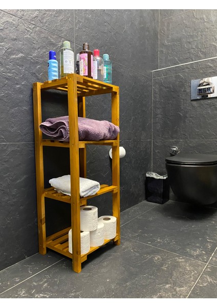 Ahşap Banyo Havluluk Mutfak Rafı