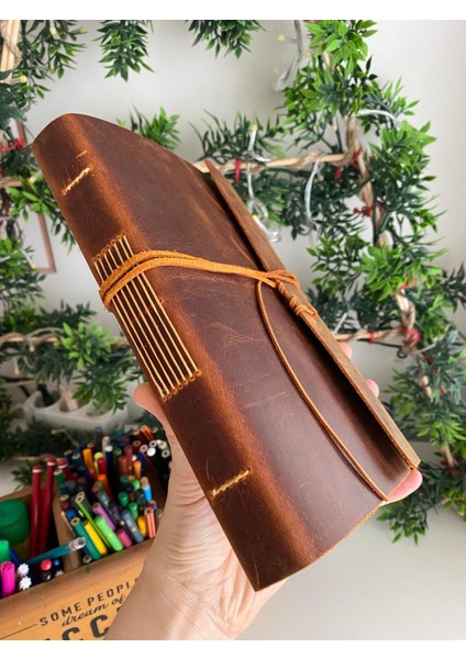 Alesta Leather (isim yazıyoruz) Alesta Leather El Yapımı Hakiki Deri El Dikişi Defter