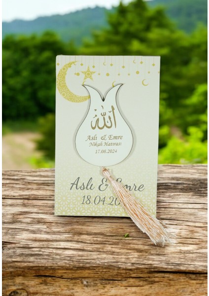 20 Adet Ahşap Lale Magnet Söz, Nişan, Kına, Nikah, Bebek Doğum Mevlit Allah Lafzı- Nazar Duası