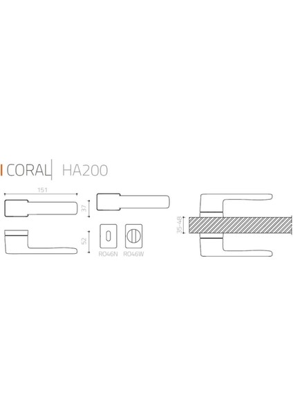 Coral Rozetli Kapı Kolu Siyah Renk Oda