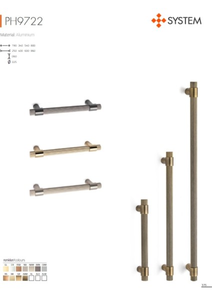 9722 Çekme Kolu Siyah Renk 19 cm