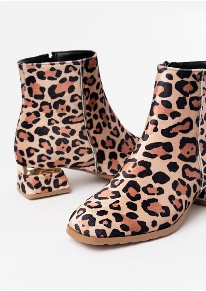 RM-500 Leopar Topuklu Fermuarlı Günlük Kadın Bot modelleri