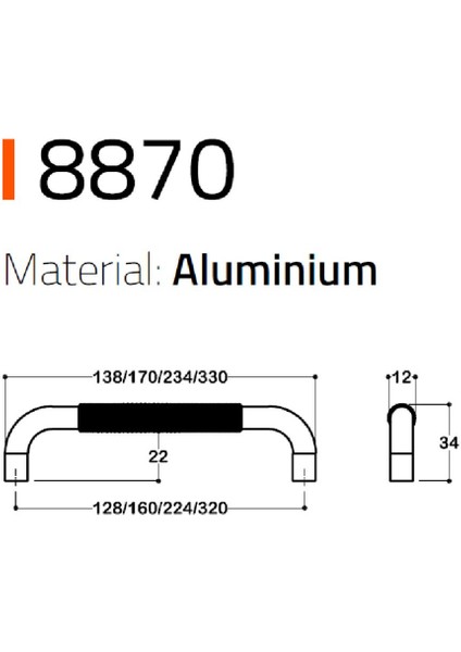 8870 Modern Kulp Parlak Nikel Renk 128 mm