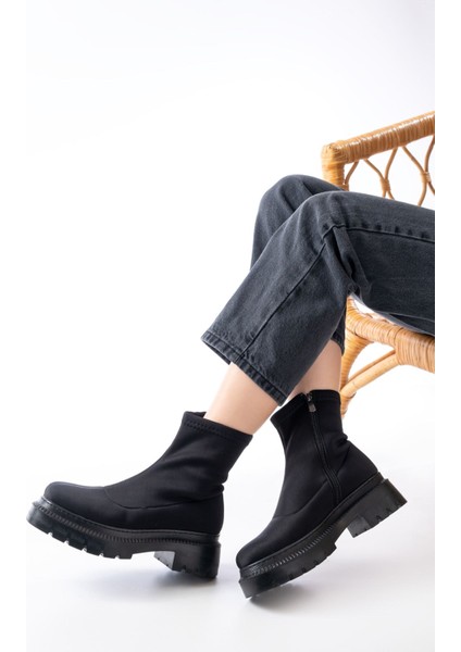 236-2011 Siyah Dalgıç Fermuarlı Günlük Kadın Bot fırsatları