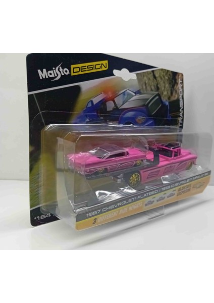 Desion Maisto 1:64 Ölçek 1957 Chevrolet Flatbed/ 1959 Chevrolet Impala Ss Tasıyıvı modelleri