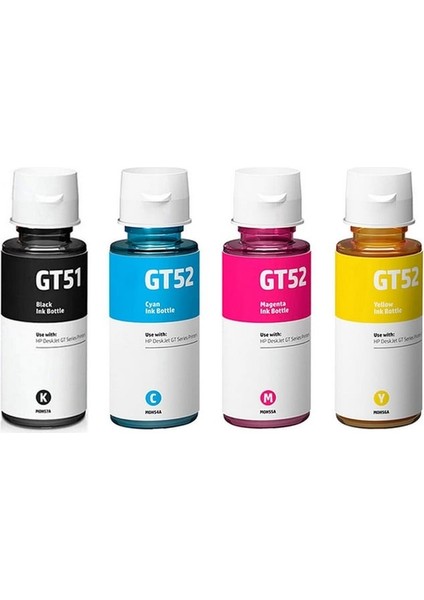 Hp GT51-53XL - 52XL Hp Deskjet GT-5822 Uyumlu 4 Renk Ithal Mürekkep Seti