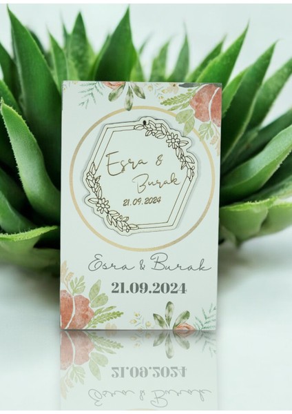 20 Adet Ahşap Oval Magnet Söz, Nişan, Kına, Nikah, Bebek Doğum Mevlit (OVALMAGNET07)