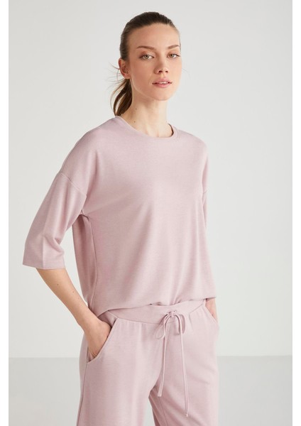 Yumuşak Dokulu Kapri Kol Kadın Pijama Takım 2623