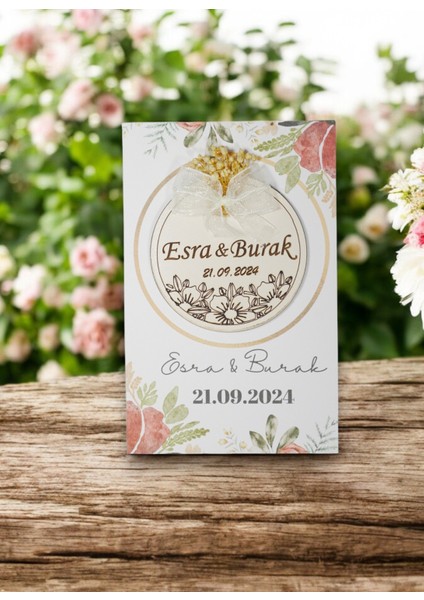 20 Adet Ahşap Oval Magnet Söz, Nişan, Kına, Nikah, Bebek Doğum Mevlit-Sunum Kartı ile fiyatları