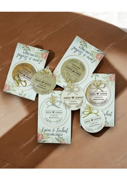 20 Adet Ahşap Oval Magnet Söz, Nişan, Kına, Nikah, Bebek Doğum Mevlit (OVALMAGNET08)-SUNUM Kart ile fırsatları