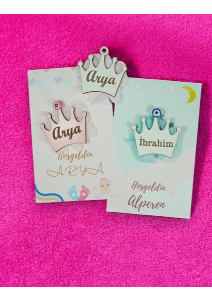 20 Adet Ahşap Taç Magnet Bebek Doğum Mevlit Doğum Günü-Sunum Kartı ile fırsatları